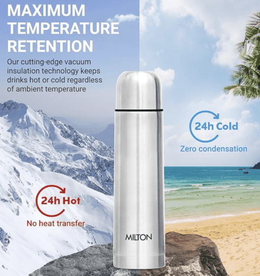 Milton Thermosteel Flip Lid Flask, 500 milliliters, Silver - Image 3